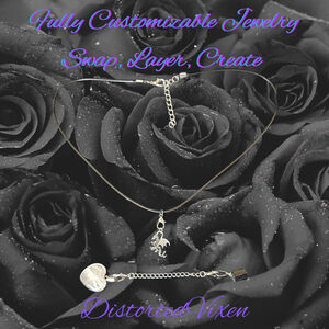 Clear Quartz & Black Tourmaline Interchangeable Necklace | Dragon Charm |